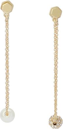 AllSaints Mismatched Ball Drop Earrings in Gold/Pearl at Nordstrom