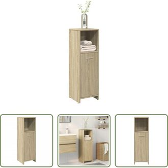 vidaXL Mobile in legno multistrato - Mobile da Bagno Rovere Sonoma 30x30x95 cm in Legno Multistrato