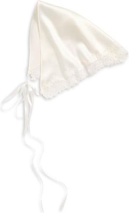 Jennifer Behr Lacianna Lace Silk Headscarf in Ivory Charmeuse at Nordstrom