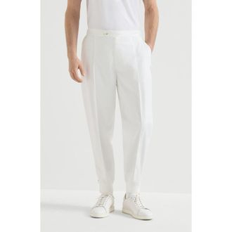 Brunello Cucinelli Nylon trousers in White at Nordstrom, Size Xx-Large Eu