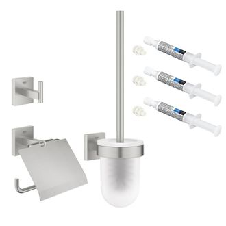 GROHE Set De Accesorios Para Wc 3 En 1 Grohe Start Cube Supersteel + 3 Grohe Quickglue