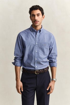 GANT Men Regular Fit Classic Poplin Shirt (XXXL) COLLEGE BLUE