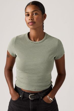 Levi's T-shirt corta Hayes - Donna - L - Verde / Ava Stripe Deep Lichen Green
