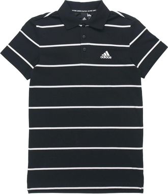 adidas YARN DYE Stripe Short Sleeve Polo Shirt Black FT2836