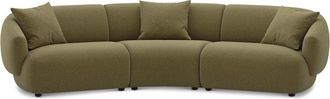 Castlery Auburn Curve Sofa Customized, Performance Boucle Moss, Spill Resistant, Modular for Sofas, Green, Castlery