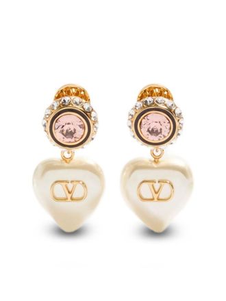 Valentino Garavani Golden VLogo Signature Drop Earrings