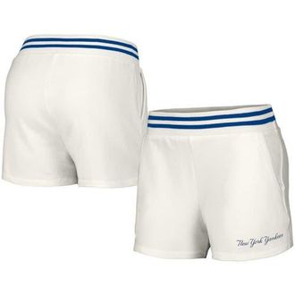 Lusso Womens Lusso White New York Yankees Maeg Tri-Blend Pocket Shorts at Nordstrom, Size X-Large