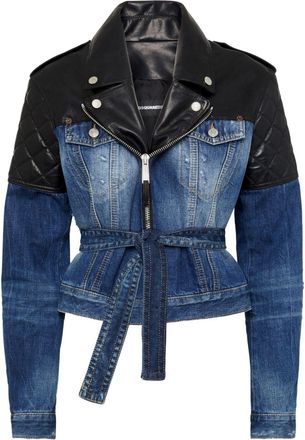 Dsquared2 Giacca denim con inserti - Blu