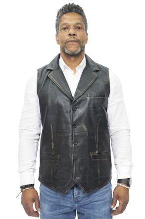 Infinity Leather Mens Smart Classic Waistcoat-Bristol - Black - Size X-Large