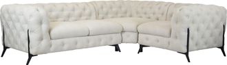 HOME AFFAIRE Chesterfield-Sofa »Amaury L-Form« moderne Chersterfield-Optik, Breite 262 cm, Fussfarbe wählbar