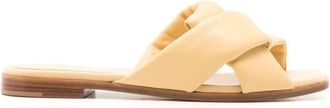 Ferragamo Alrai Knott Strap Nappa Slides, Size 8.5