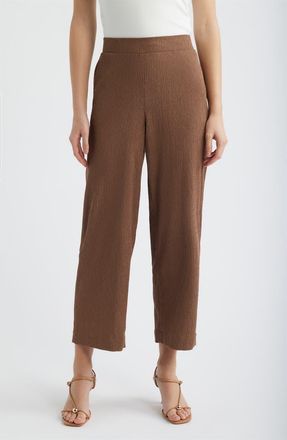 Anne Klein Crinkle Ankle Wide Leg Pants in Mushroom at Nordstrom, Size X-Large P