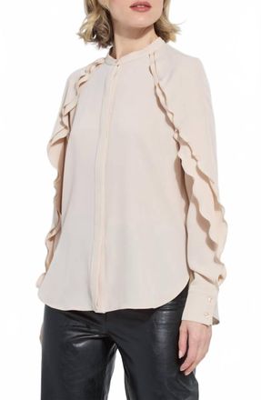 Lyss&eacute; Isadora Raglan Ruffle Sleeve Blouse In Rose Petal