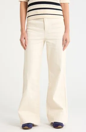 Habitual Shay Welt Pocket High Waist Wide Leg Jeans in Stone at Nordstrom Rack, Size 30