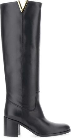 Via Roma 15 4041 Knielaarzen - Dames - Hoge Laarzen - Zwart - 37 1/2 EU - Leer - Schoenen
