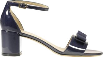 Ferragamo Womens Gavina Block Heel Sandals In Oxford Blu