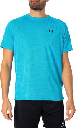 Under Armour Mens Tech Training T-Shirt Tee Top Sports Capri/Black Tex L
