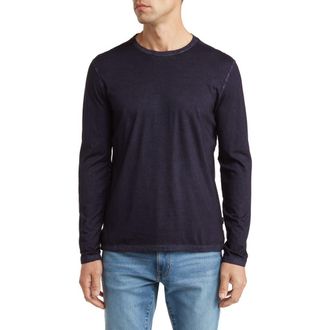 John Varvatos Crewneck Long Sleeve T-Shirt in Ink Blue at Nordstrom Rack, Size Xx-Large
