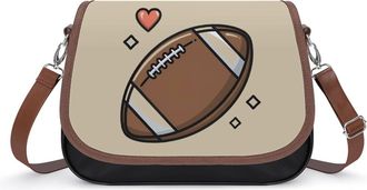Generic Rugby Ball Crossbody Bags for Women Fashion Leather Shoulder Handbags With Adjustable Strap