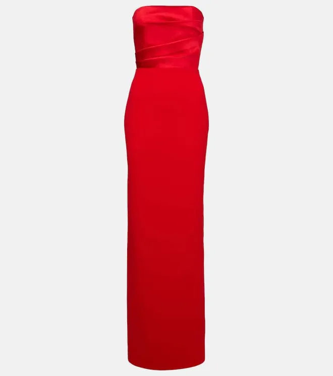 Afra satin-trimmed gown