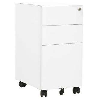 vidaXL Vidaxl - Armario Archivador M&oacute;vil Acero Blanco 30x45x59 Cm