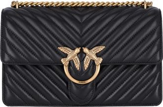 Pinko Quilted Nappa Leather Shoulder Bag With Gold-Tone Chain Strap
