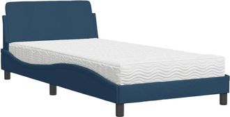 vidaXL Cama Con Colch&oacute;n Tela Azul 100x200 Cm Vidaxl