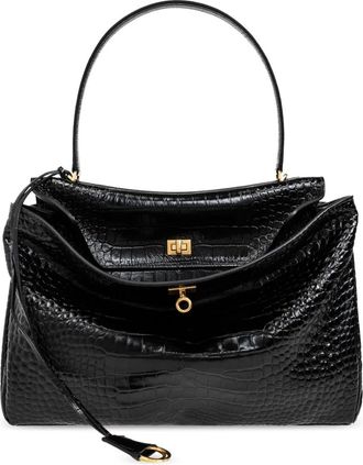 Balenciaga Tassen, Dames, Zwart, ONE Size, Leer, Rodeo Handtas Groot