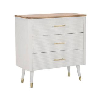 Dmora Cajonera Phaidone, C&oacute;moda Multiusos, C&oacute;moda De Dormitorio, Gabinete Con Cajones, 78x37 H80 Cm, Blanco Y Marr&oacute;n - Dmora