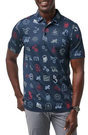 Travis Mathew Julyin Icon Print Piqu&eacute; Polo in Total Eclipse at Nordstrom Rack, Size Small