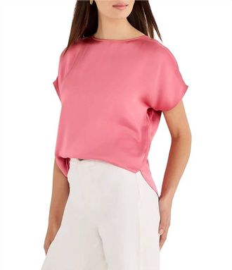 Nic+Zoe Day Gloss Scoop Neck Cap Sleeve Tee In Raspberry