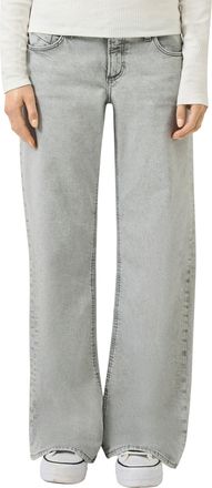 QS by s.Oliver Stretch-Jeans QS CATIE Wide Leg, Damen, Gr. 34, L&auml;nge 30, light grau used, Denim/Jeans, Obermaterial: 91% Baumwolle, 7% Elastomultiester, 2% Elasthan.