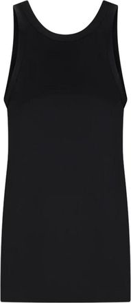 Toteme Curved Satin Tank - Dames - Tops zonder mouwen - Zwart - L - Satijn - Tops
