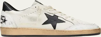 Golden Goose Mens Ball Star Distressed Leather Low-Top Sneakers