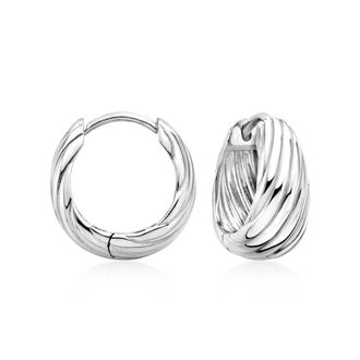 Ross-Simons Sterling Silver Ridged Hoop Earrings