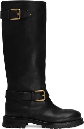 Dolce & Gabbana Knielaarzen met gespdetail - Zwart