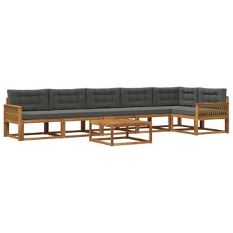 vidaXL Conjunto De Sof&aacute;s De Exterior 7 Pcs Natural Y Antracita Vidaxl