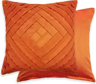 TJ Hughes Serenity - Pleated Cushion Cover in Burnt Orange - TJ Hughes