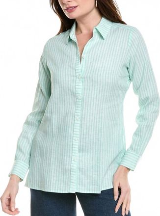 Foxcroft Jordan Linen Shirt In Sea Mist