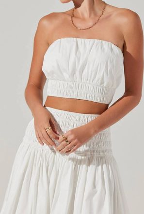 Astr Alani Cropped Tube Top In White