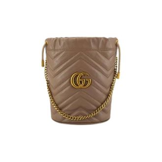 Gucci Pre-owned GG Marmont Bucket Bag - - Pre-owned - Donna - Beige - ONE SIZE