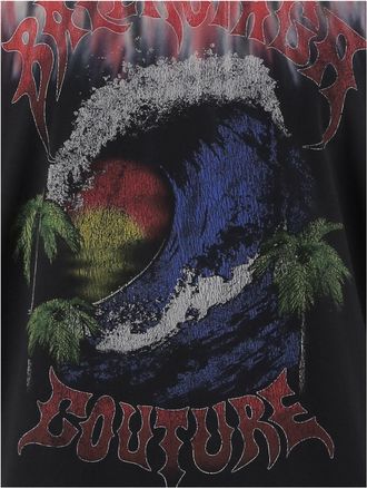 Balenciaga Mens T-Shirt Printed Cotton Multicolour T-Shirts And Polos