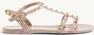 Valentino Garavani Sandalo Basso Rockstud In Gomma Donna POUDRE 35
