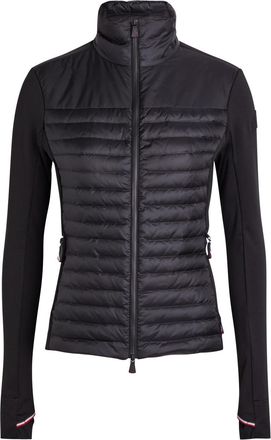 Moncler Quilted Shell and Jersey Jacket - Black - XS (UK 8 / XS)