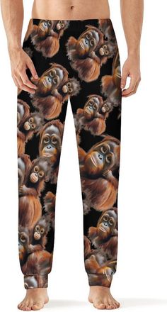 Generic Orangutan Monkey Mens Soft Pajama Pants Comfy Sleep Lounge Classic Bottoms Long Pj Pant Sleepwear