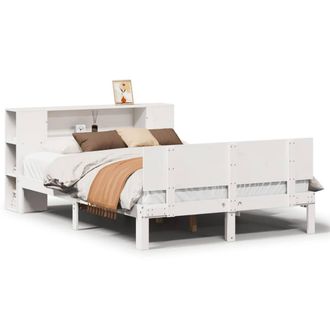 Berkfield Home Bookcase Bed without Mattress White 160x200cm Solid Wood Pine | Size: 160x200 cm