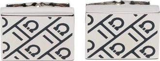 Ferragamo Accessoires, Heren, Grijs, ONE Size, Vierkante manchetknopen