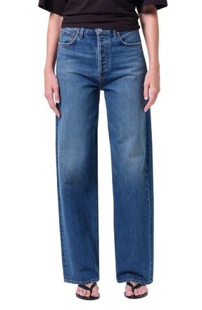 A Gold E Ren High Waist Wide Leg Jeans in Chapter Dark Indigo at Nordstrom, Size 31