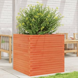 vidaXL Vidaxl - Jardinera De Madera Maciza De Pino Marr&oacute;n Cera 70x70x68,5 Cm