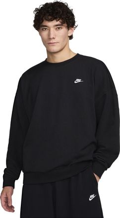 Nike Club Fleece Oversized French Terry Crewneck Sweatshirt Asia Sizing Black HJ1820-010
